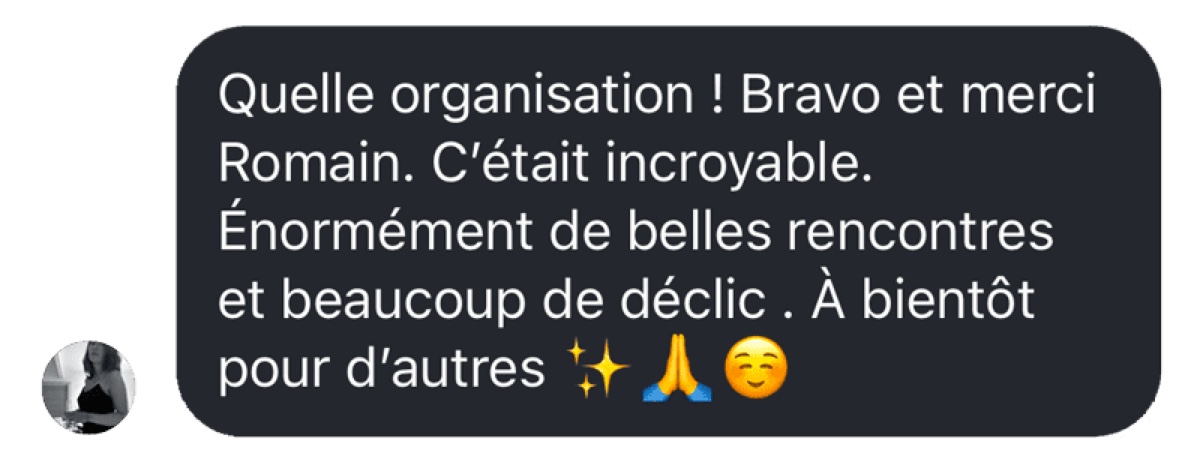 Capture WhatsApp — retour de participant